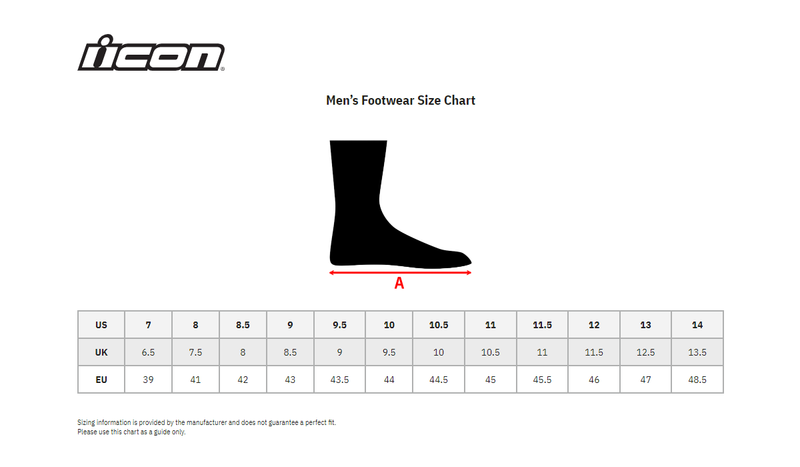Icon Boots size chart