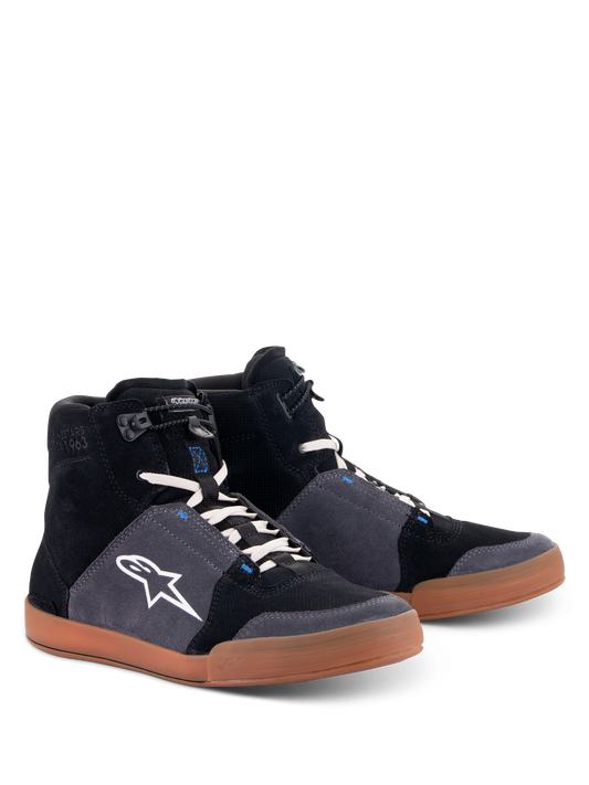 Alpinestars Chrome Shoes in Black/Asphalt/Gum Blue