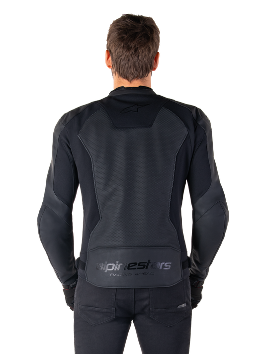 Alpinestars Faster v3 Airflow Leather Jacket in Black/Black