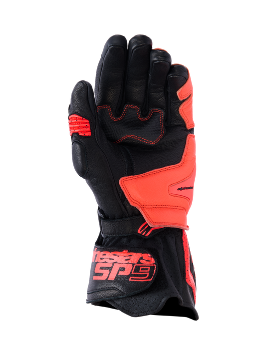 Alpinestars SP-9 Gloves in Black/Fluo Red
