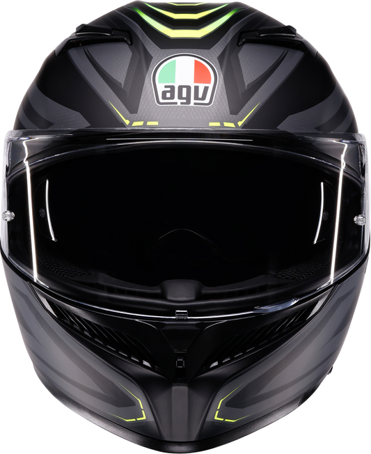 AGV K3 Syth Helmet in Matte Black/Yellow Fluo