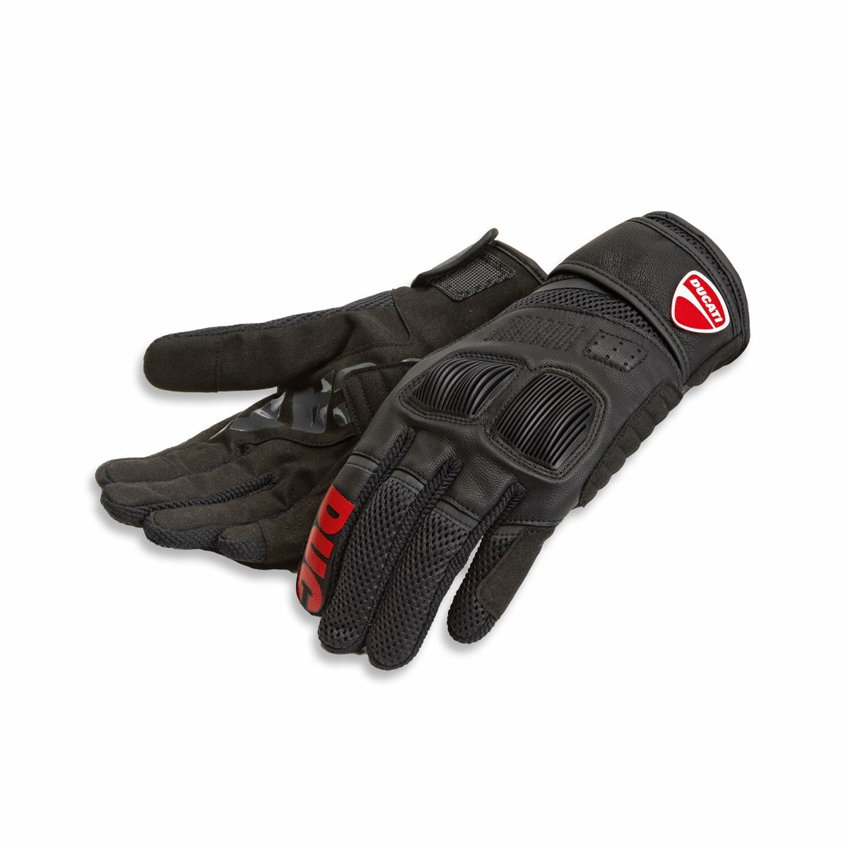 Ducati Summer Gloves C4 - Black/Red — Black Red (981092403)