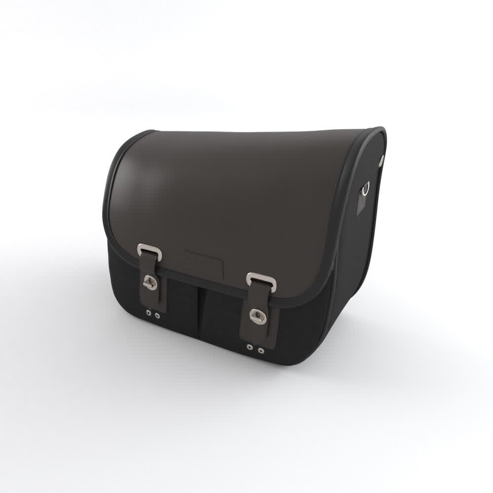 Right Waxed cotton pannier in Black