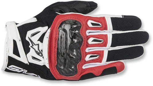 SMX-2 Air Carbon V2 Leather Gloves - Black/Red/White