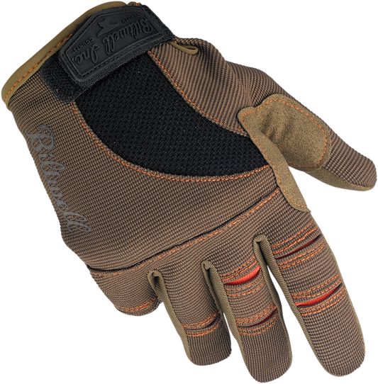 Moto Gloves - Brown/Orange