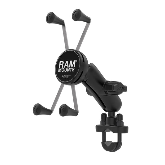 RAM Mounts Handlebar Rail Mount with U-Bolt Base and Universal X-Grip® Cradle