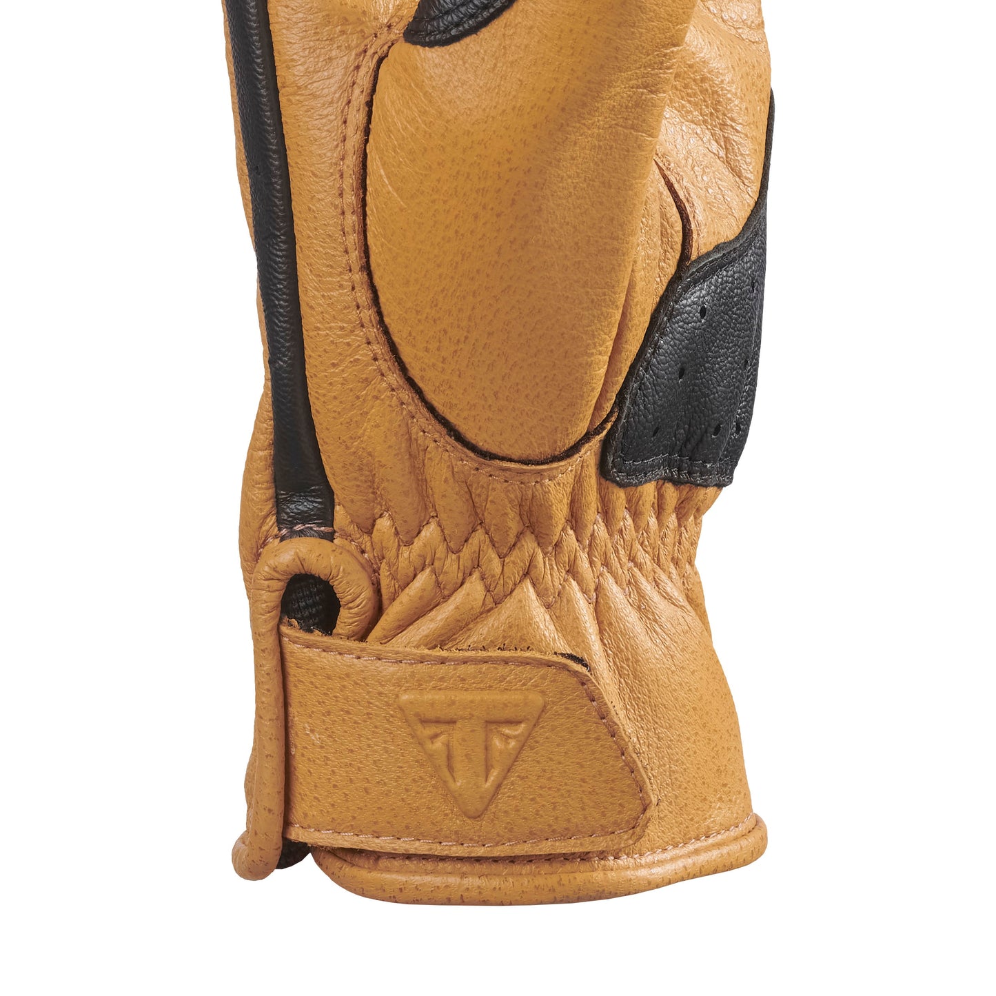 Triumph Hello Moto Gloves Gold / Black, detail view