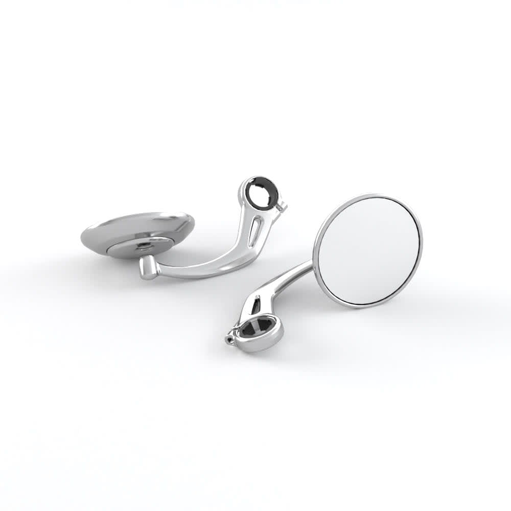 Bar End Mirror Clear Anodised