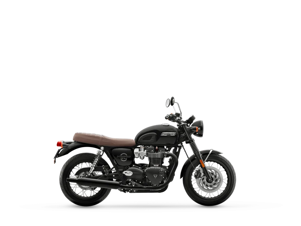 Triumph BONNEVILLE T120 BLACK 2026 in Jet Black, right side studio photograph