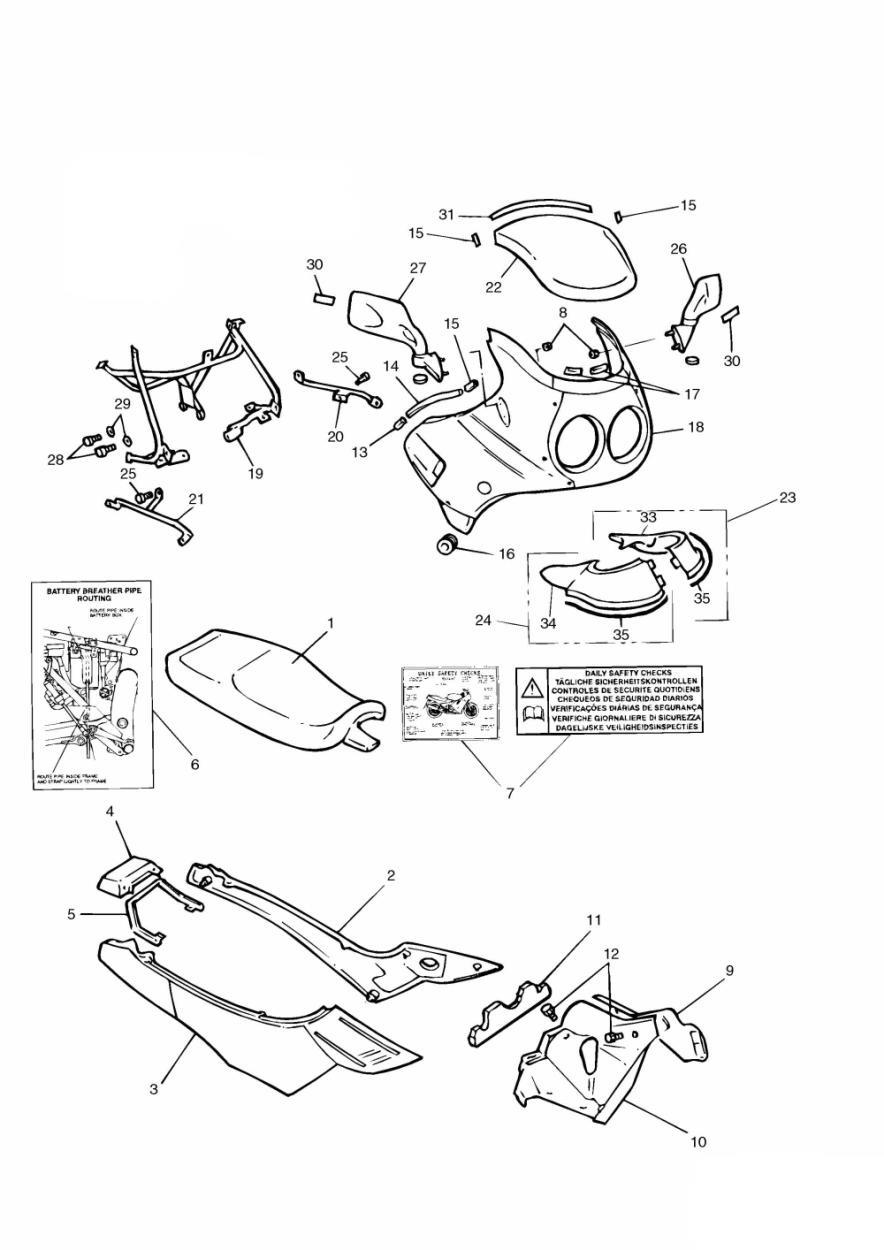 Bodywork Cockpit Sprint exploded diagram
