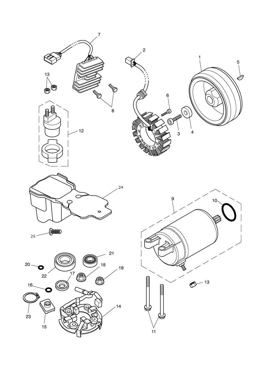Starter & Alternator exploded diagram
