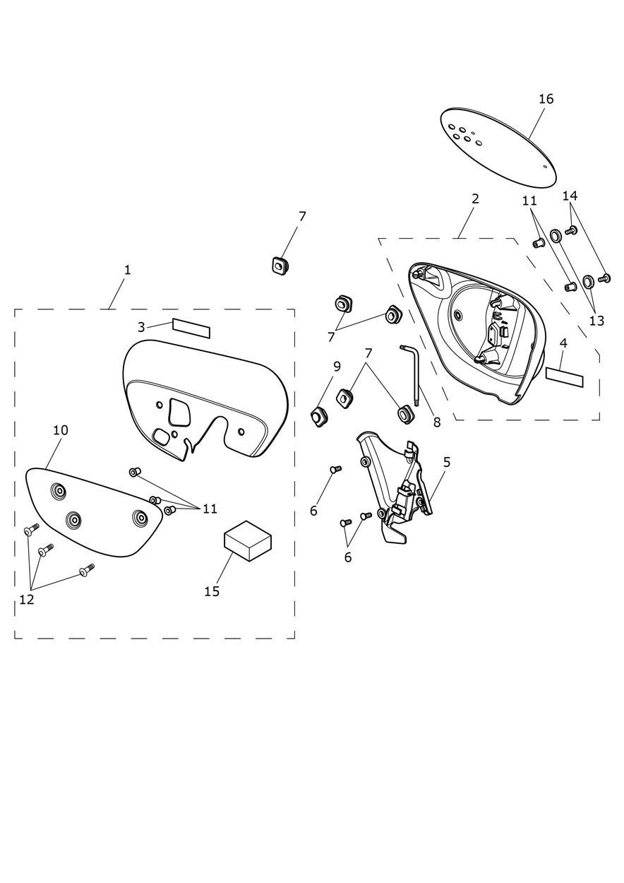 Side Fairing Panels - Cosmic Yellow/Graphite Bikes exploded diagram
