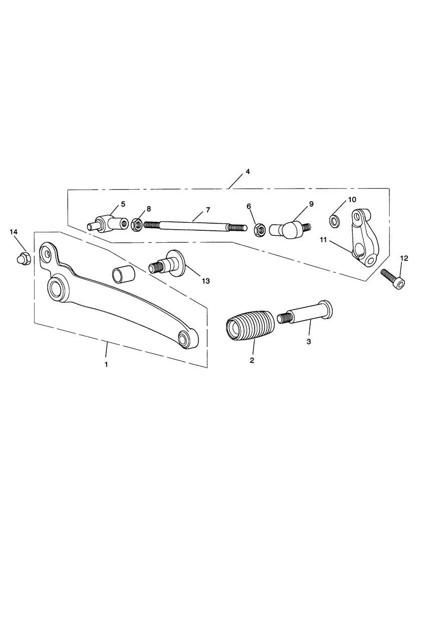Gear Sel. Pedal-Rocket III Roadster only exploded diagram