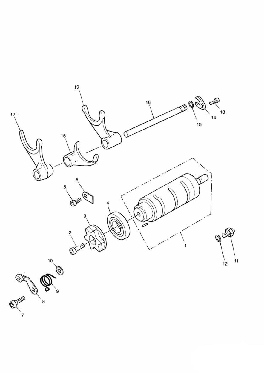 Gear Selector Drum exploded diagram