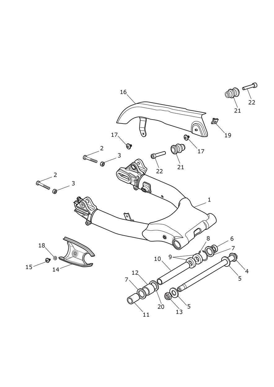 Swingarm Assembly exploded diagram
