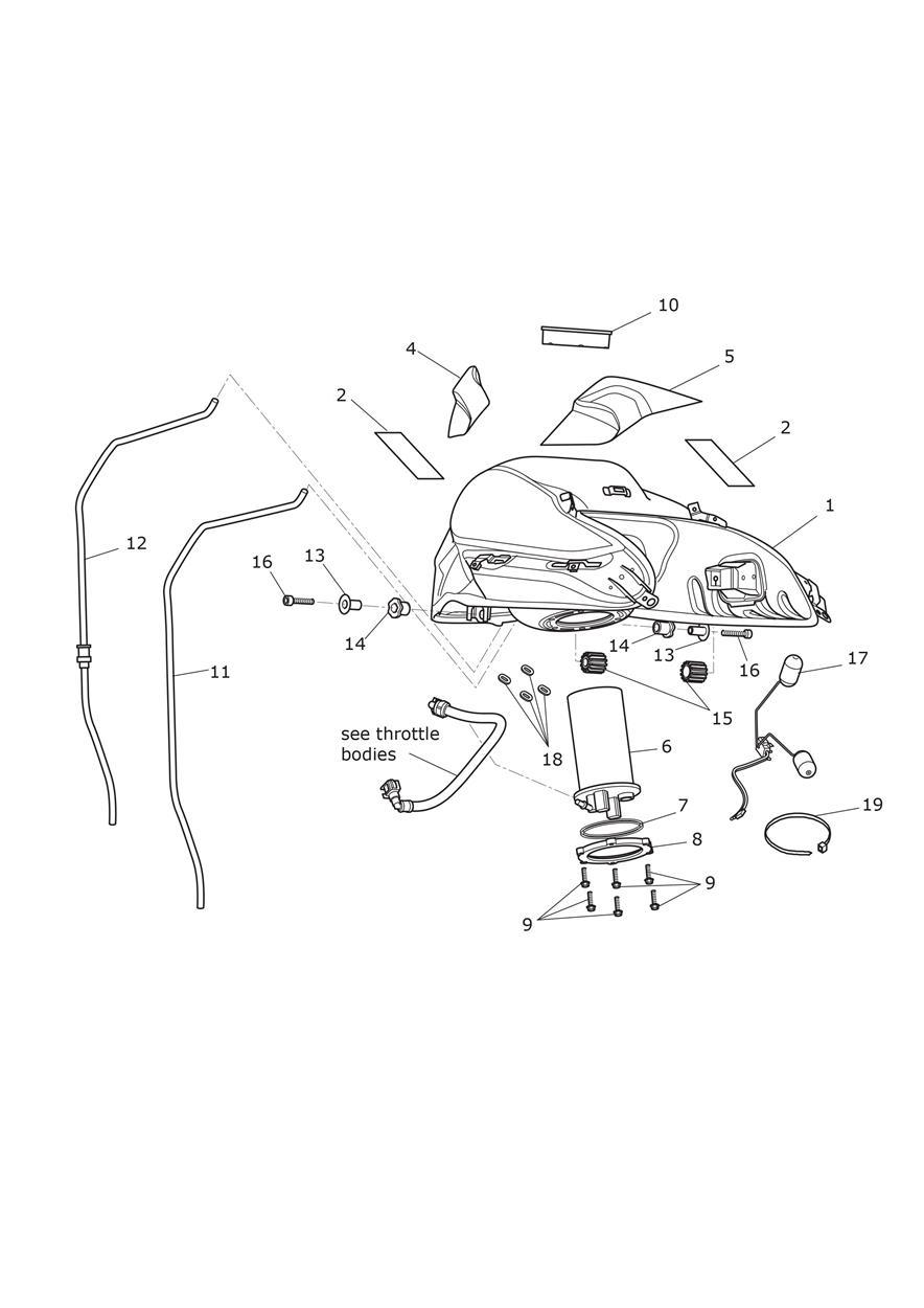Fuel Tank, Fuel Pump & Fittings exploded diagram