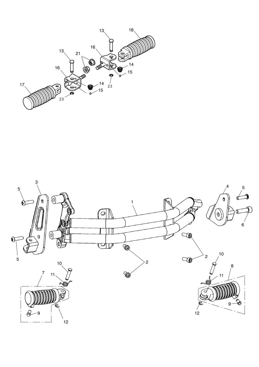 Footrests & Mountings exploded diagram