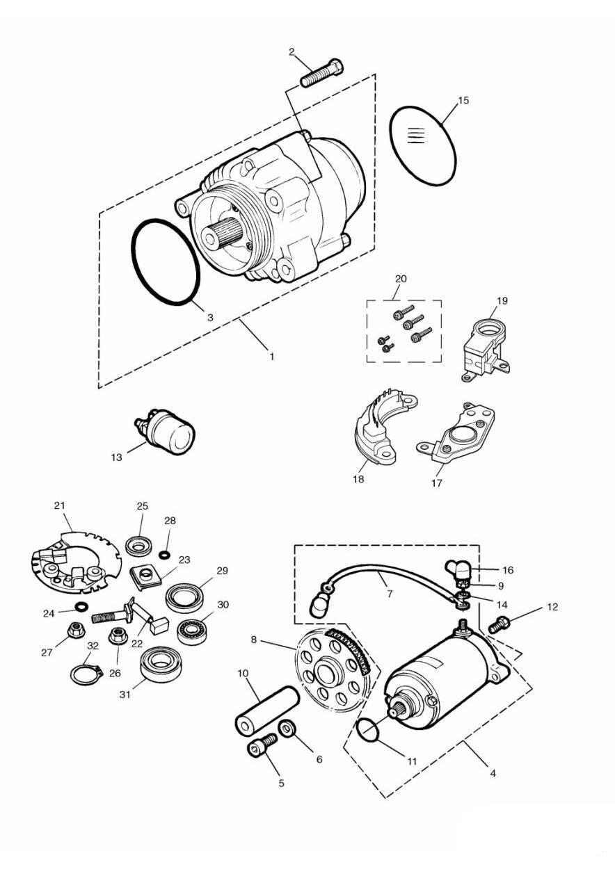 Alternator/Starter exploded diagram