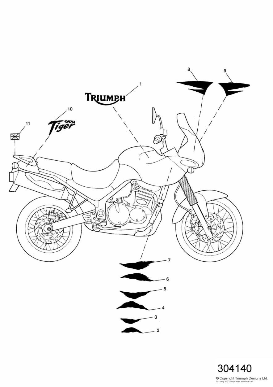 Bodywork - Decals exploded diagram