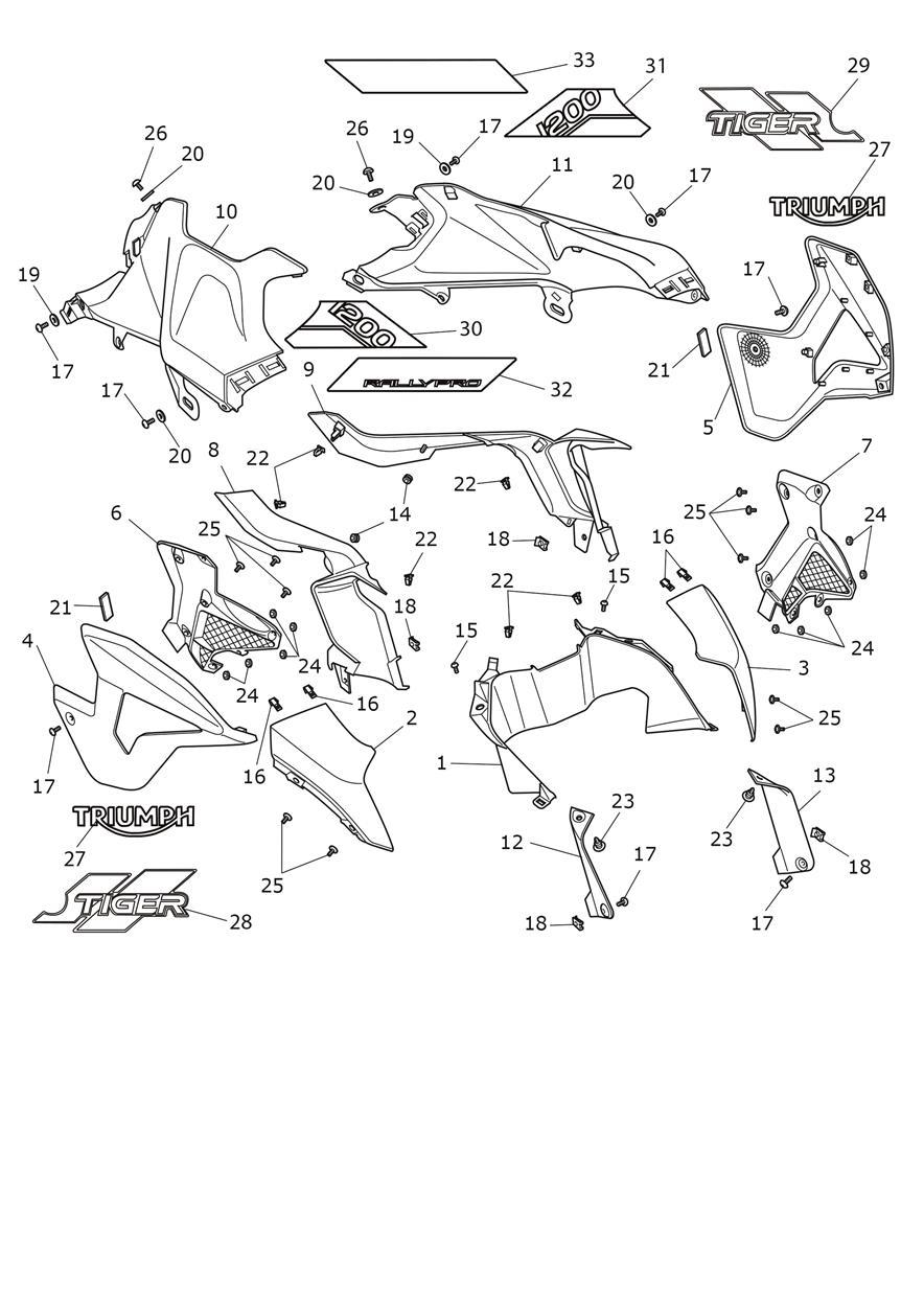 Side Fairings exploded diagram