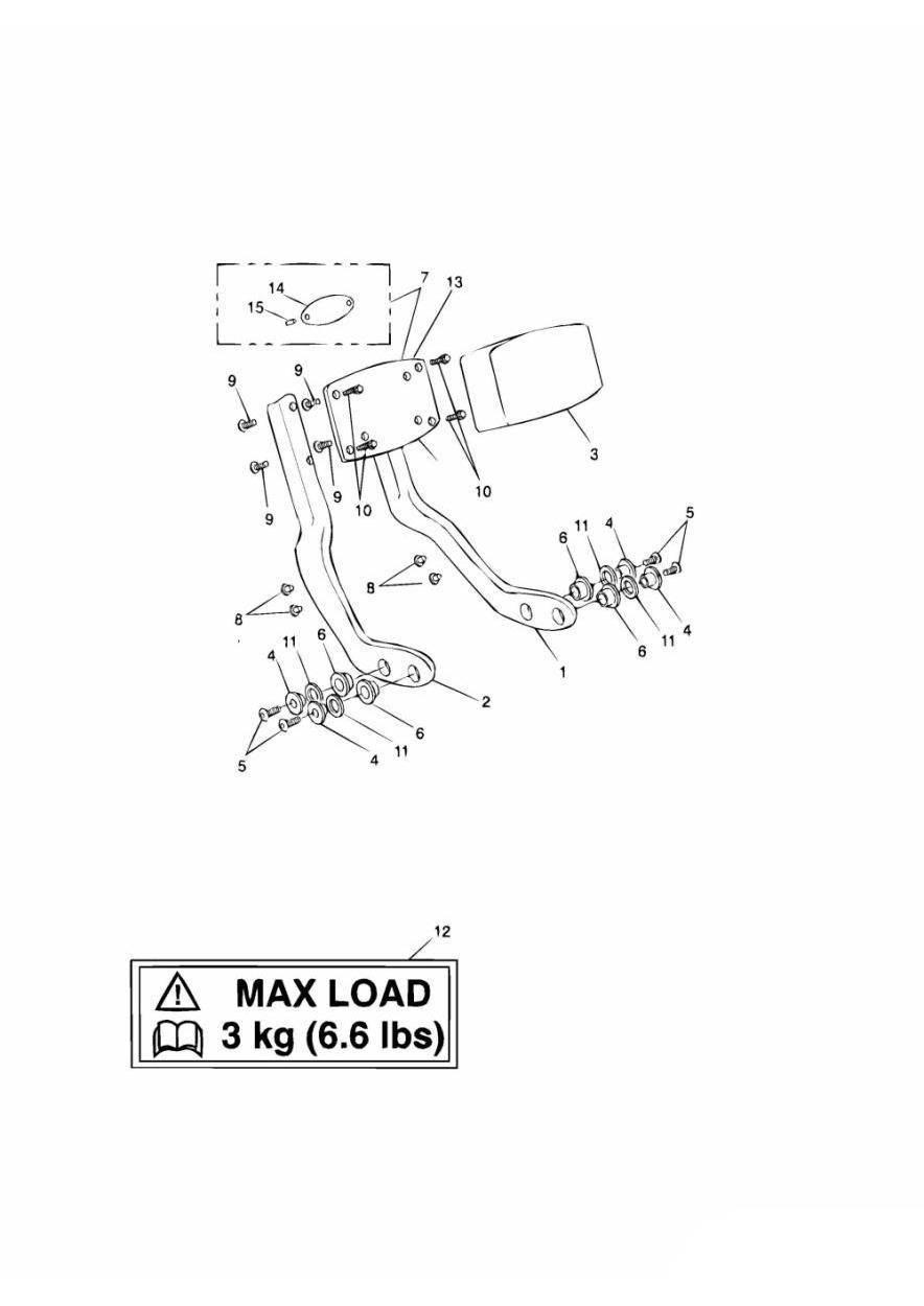 Passenger Backrest exploded diagram