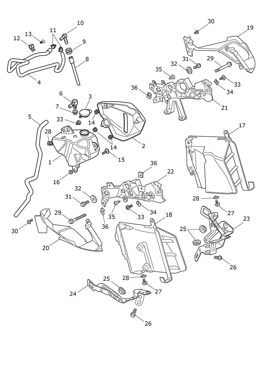 Chassis Cooling System exploded diagram