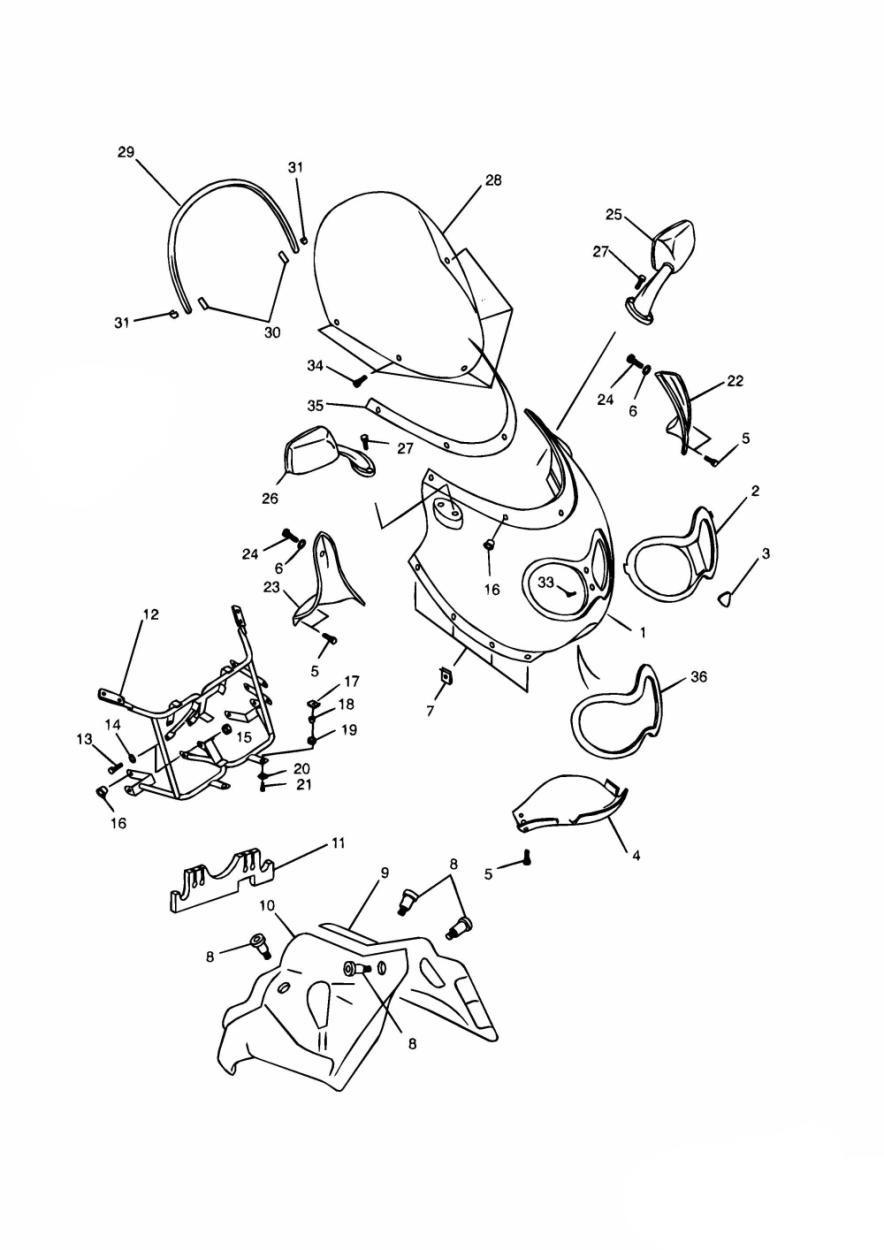 Bodywork - Cockpit Area exploded diagram