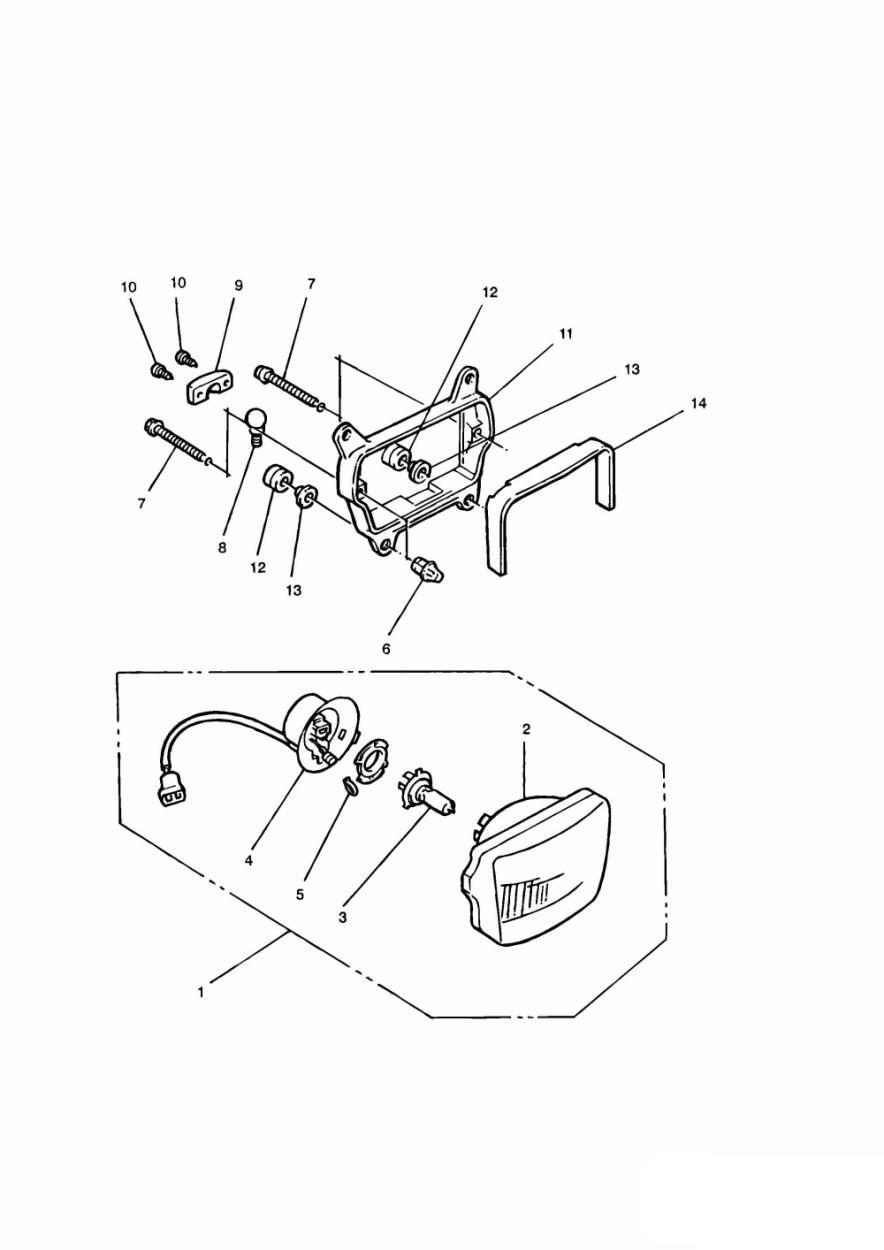 Headlamp exploded diagram