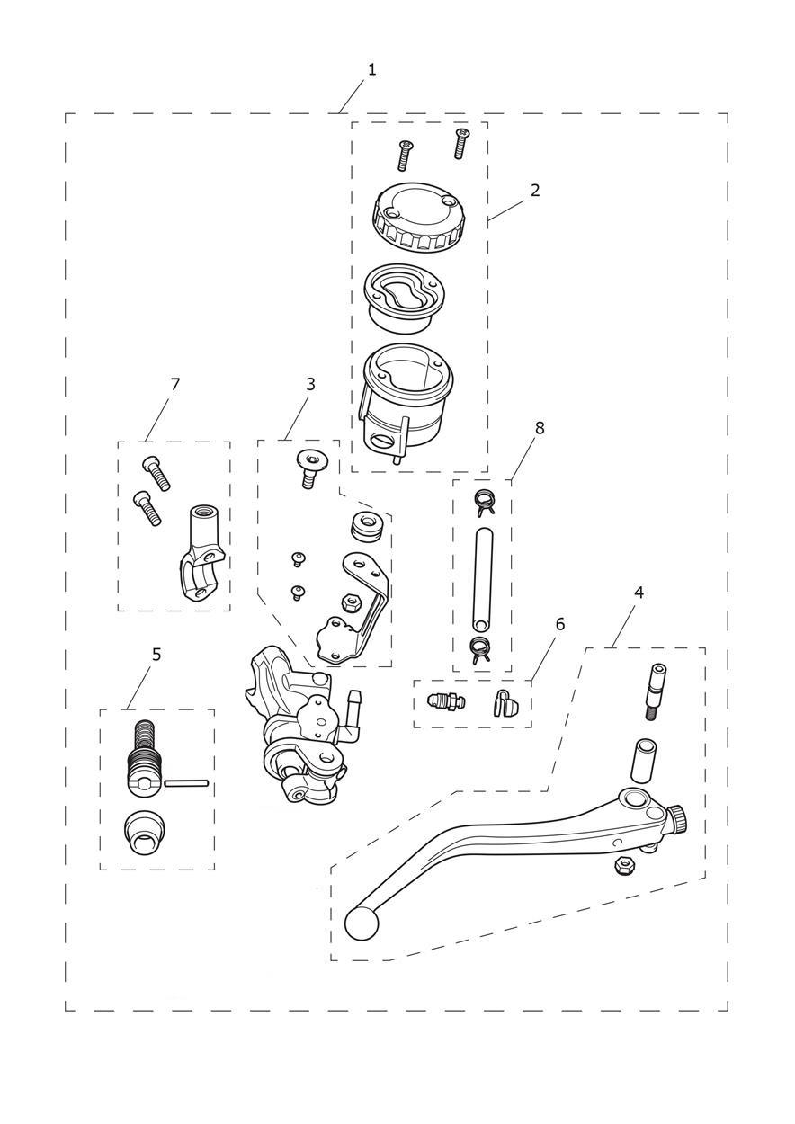 Front Brake Master Cylinder exploded diagram
