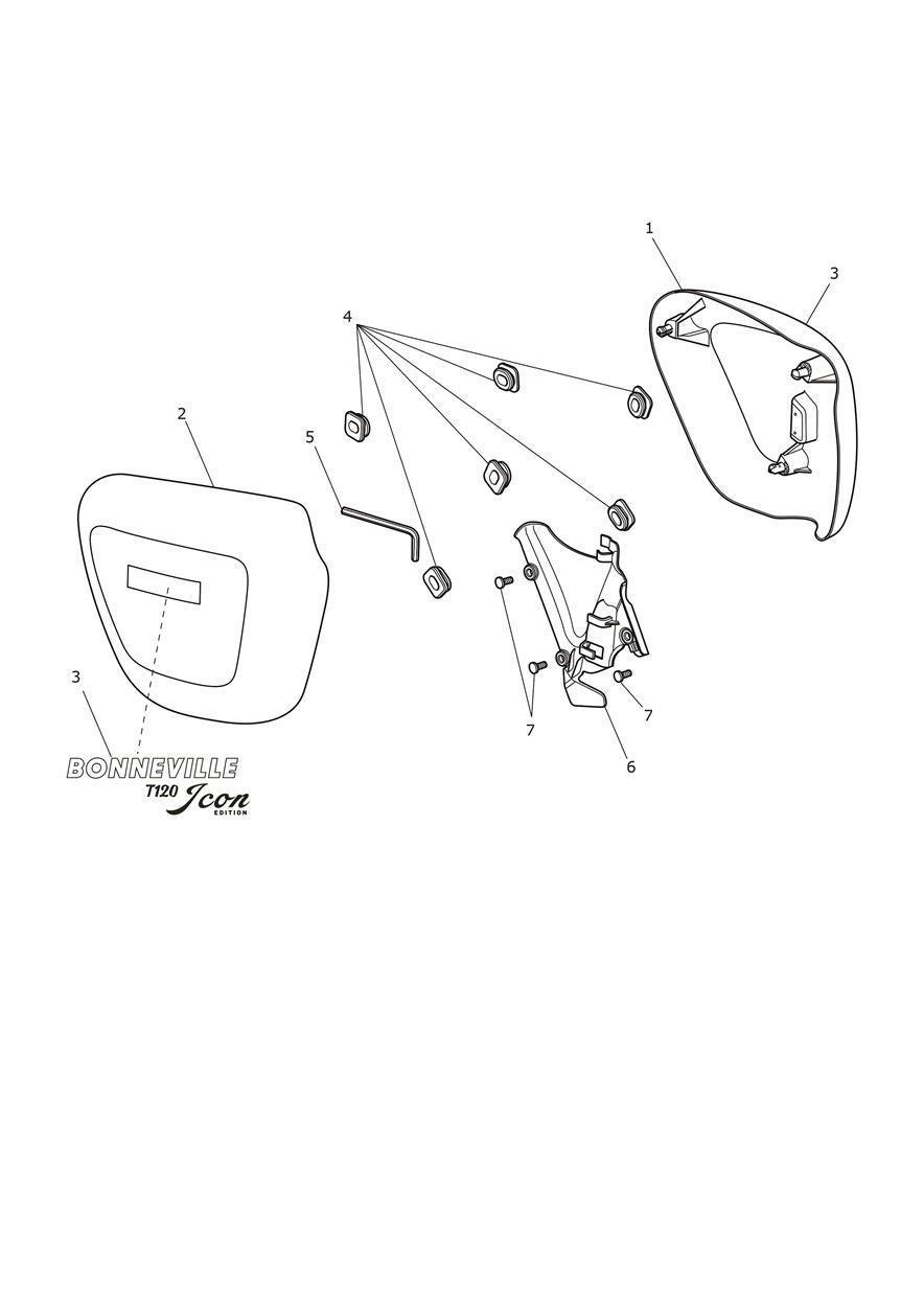 Side Fairing Panels - Icon Edition exploded diagram