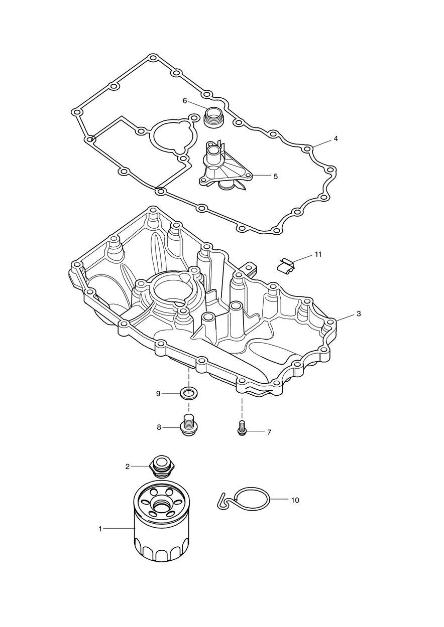 Sump & Fittings exploded diagram
