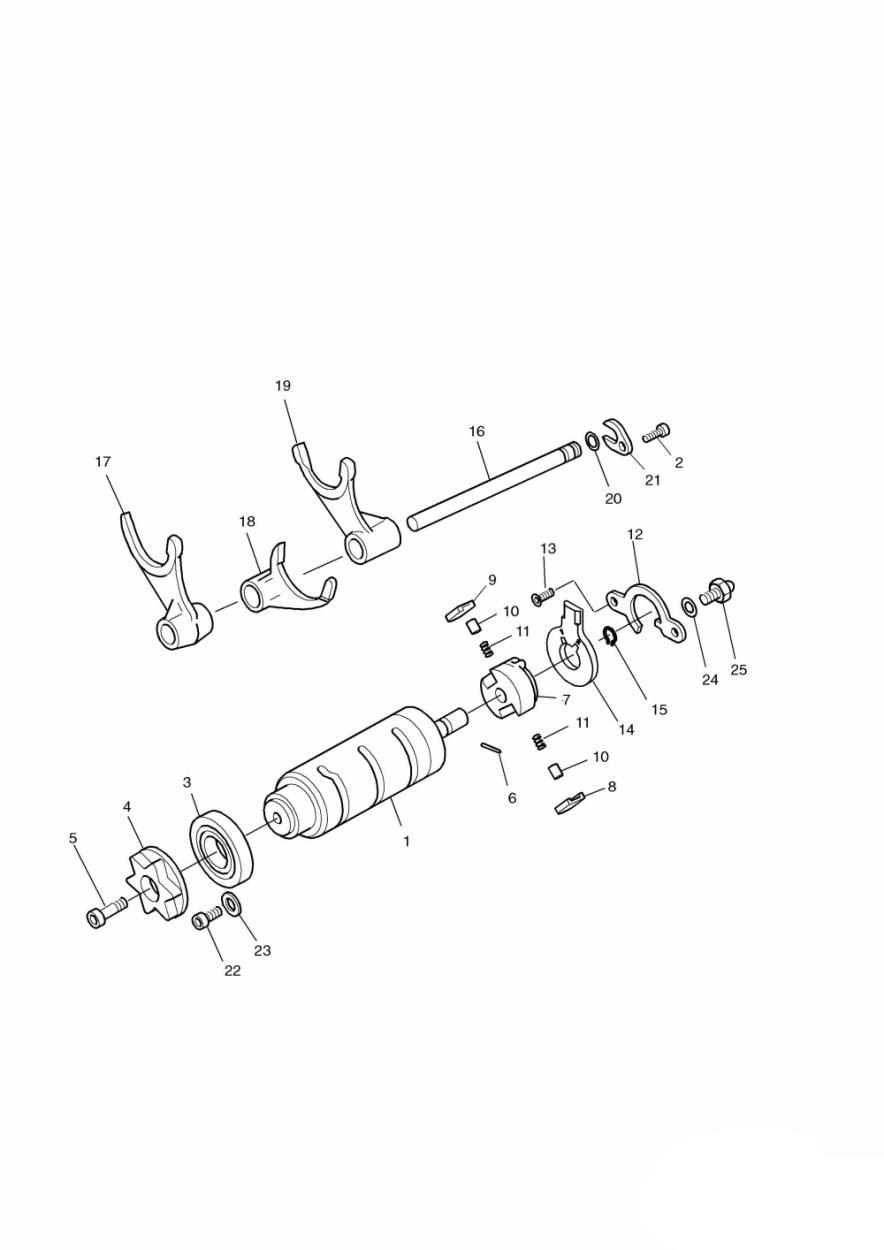 Gear Selector Drum exploded diagram