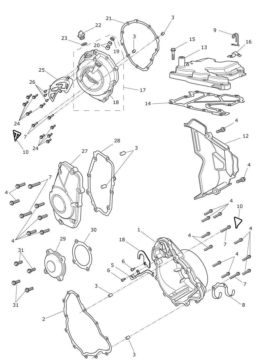 Engine Covers exploded diagram