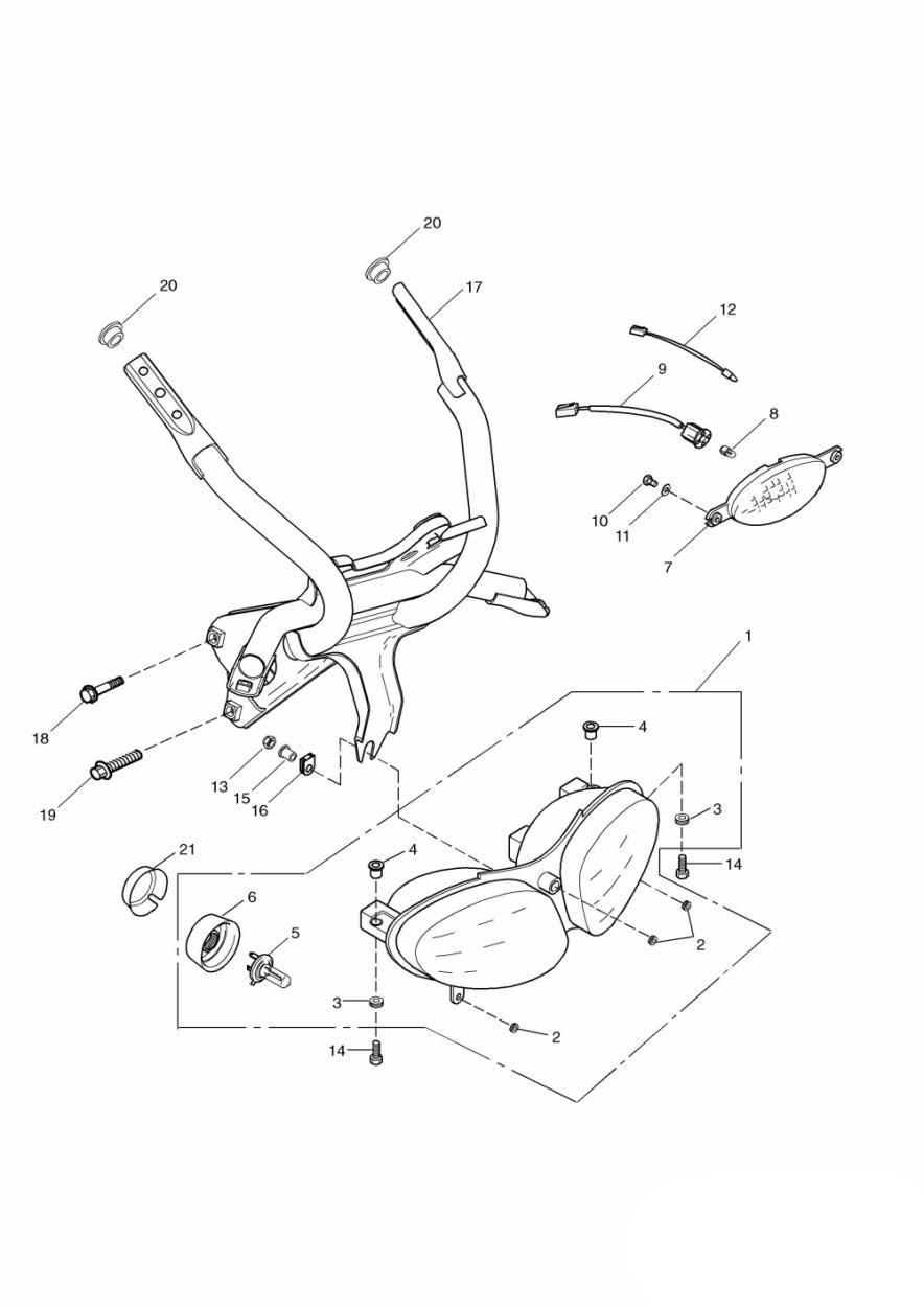 Headlight/Mountings exploded diagram