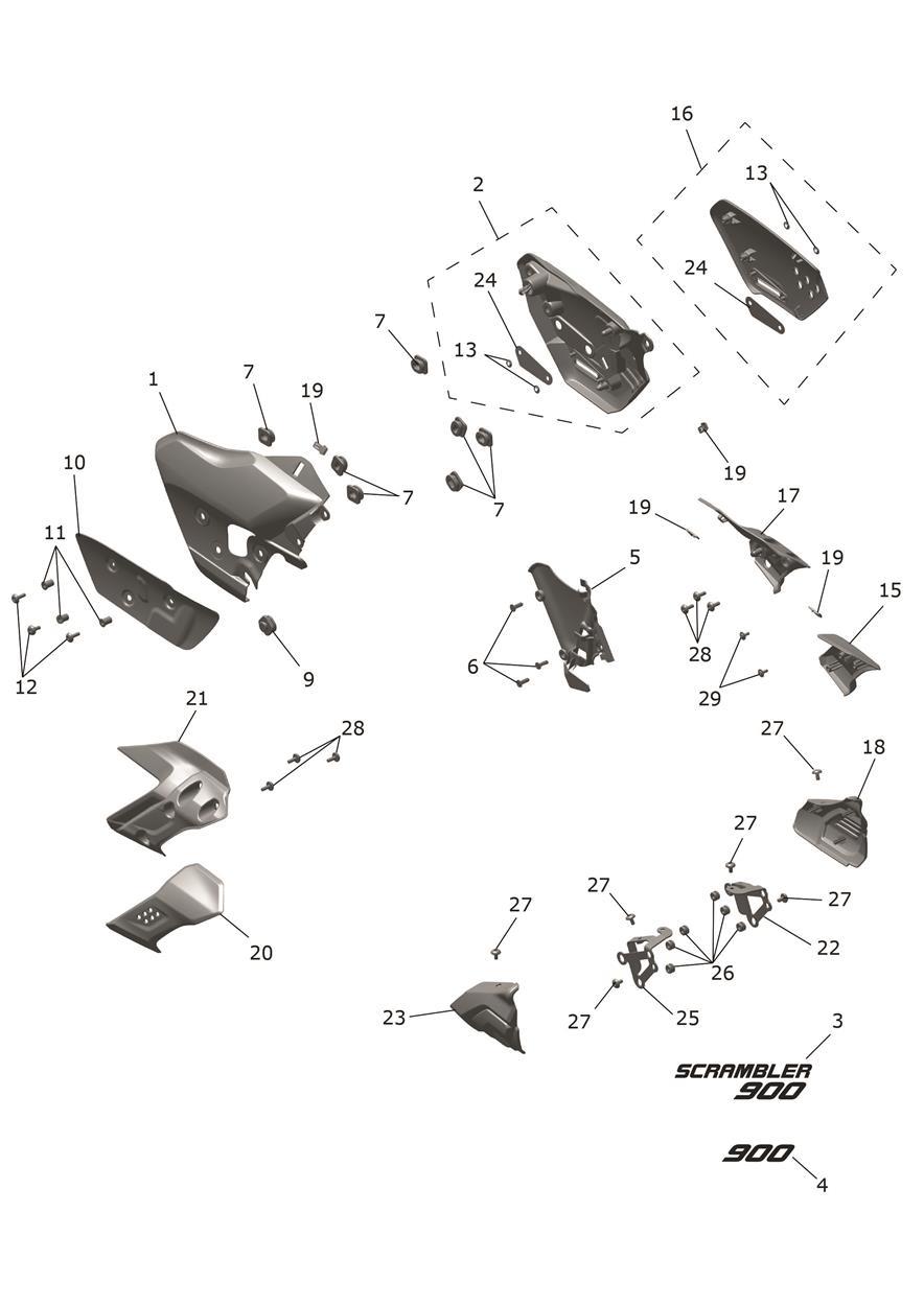 Side Fairing Panels exploded diagram