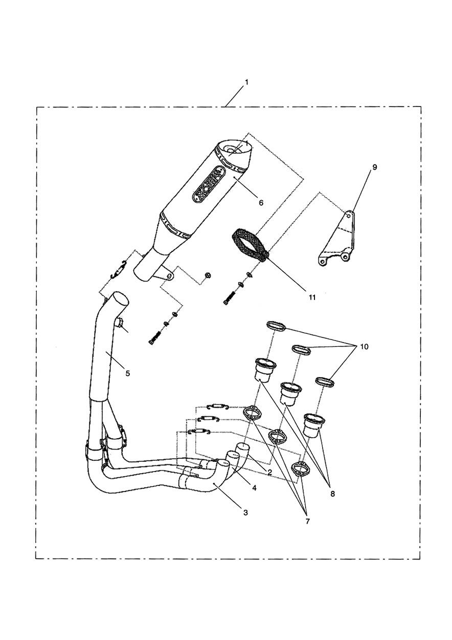 Exhaust Sys Assy, Arrow Race 3:1 exploded diagram