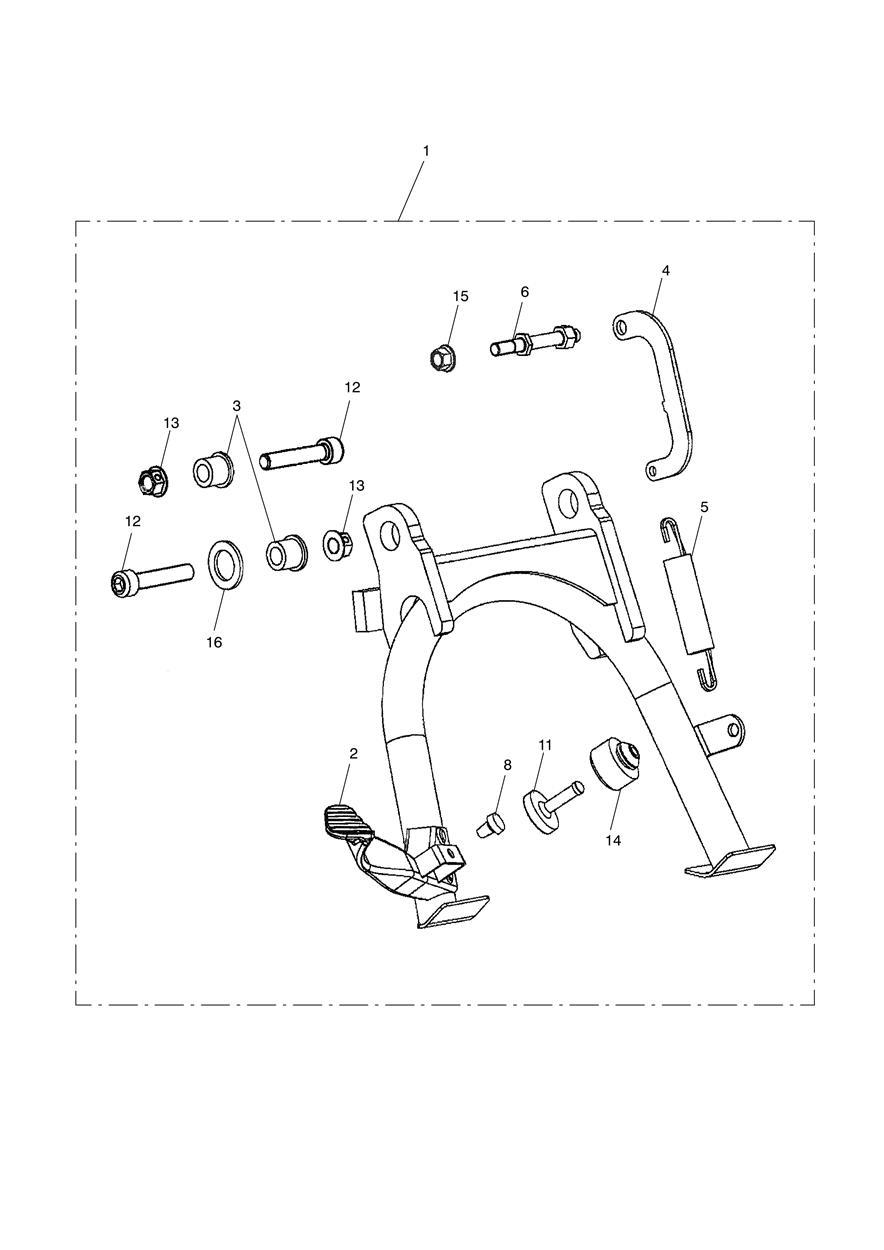 Centre Stand Kit exploded diagram