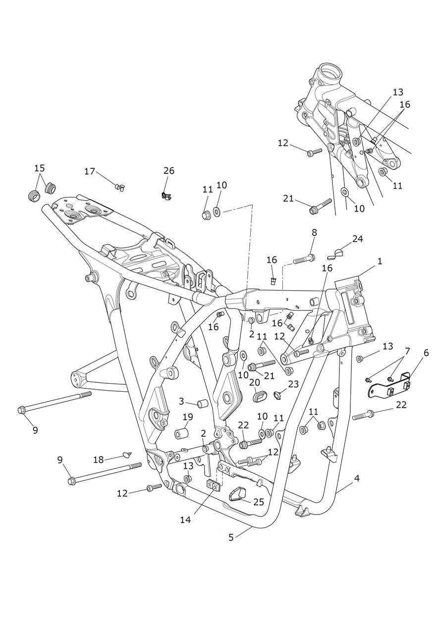 Main Frame Assembly exploded diagram
