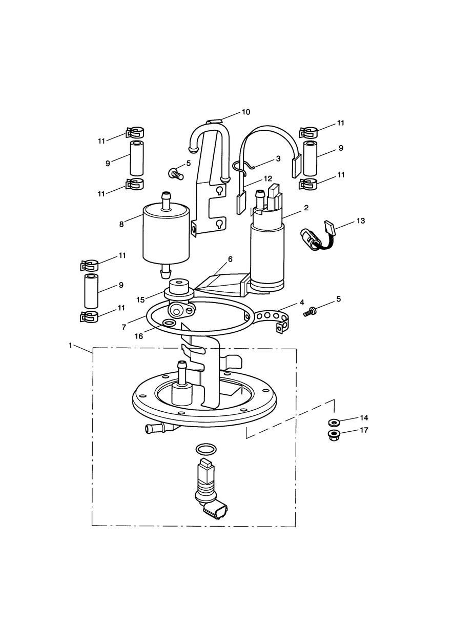 Fuel Pump and Filter exploded diagram