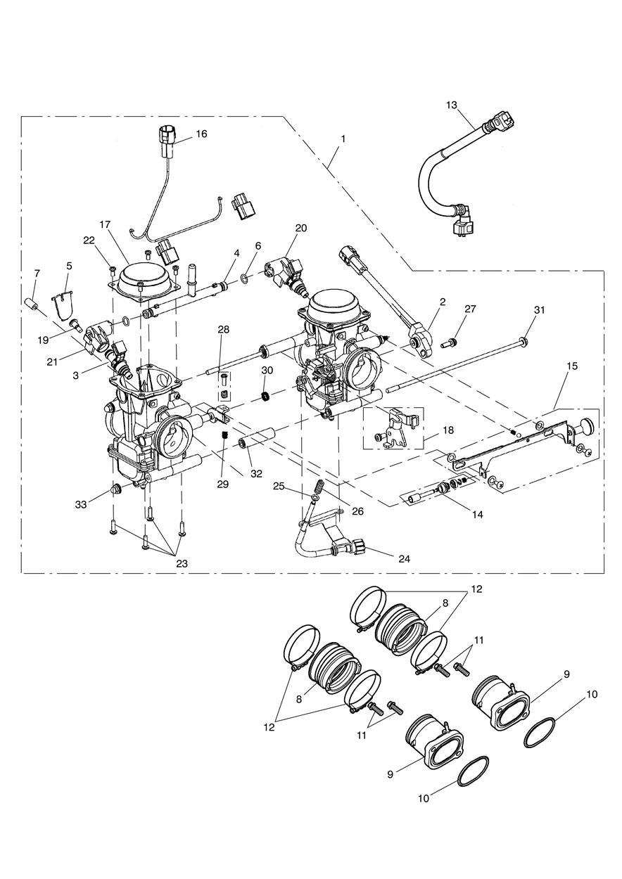 Throttle Bodies exploded diagram