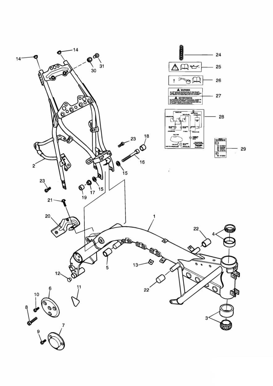 Main Frame & Fittings exploded diagram