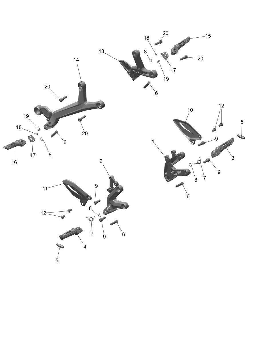 Foot Controls exploded diagram