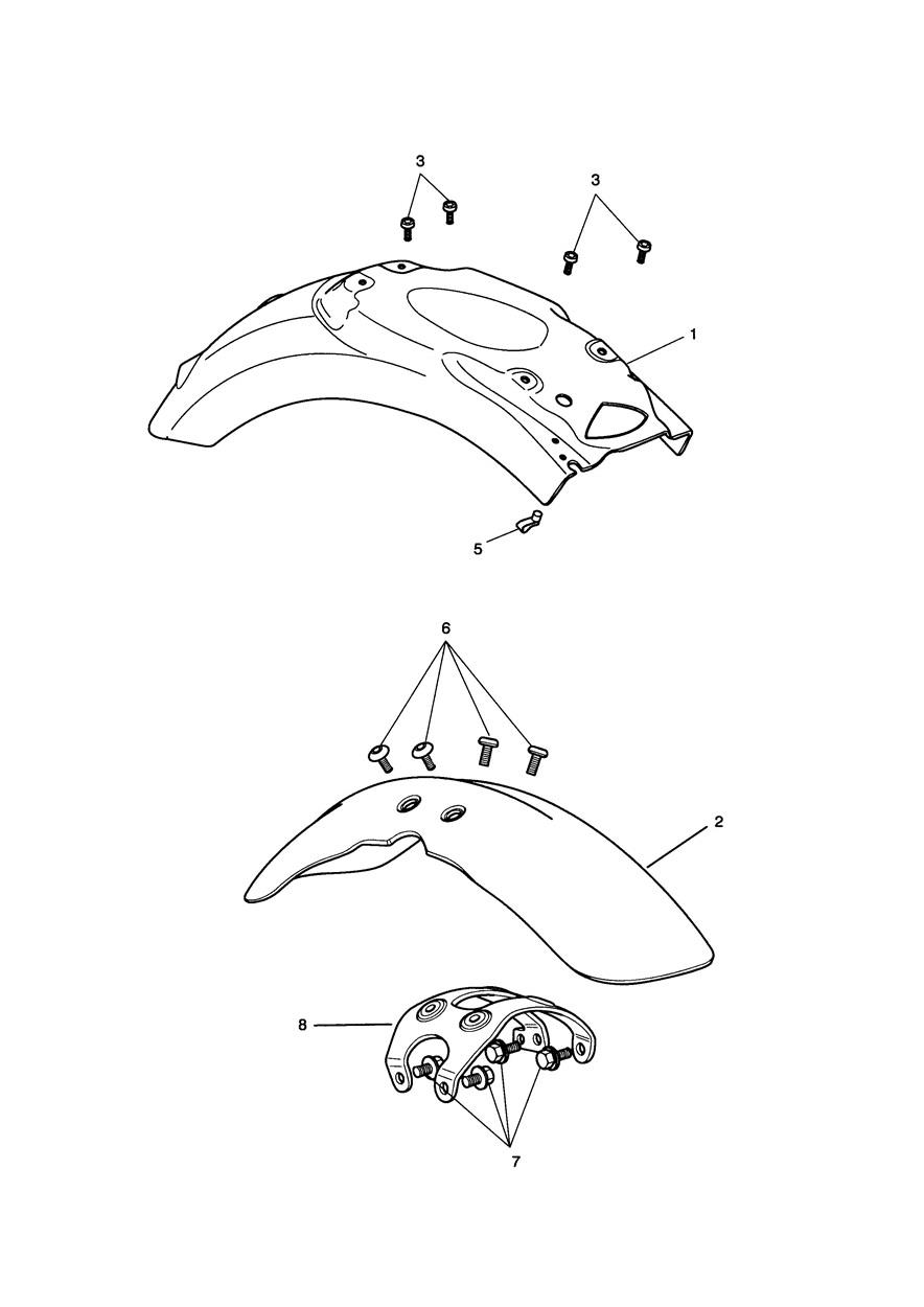 Mudguards exploded diagram