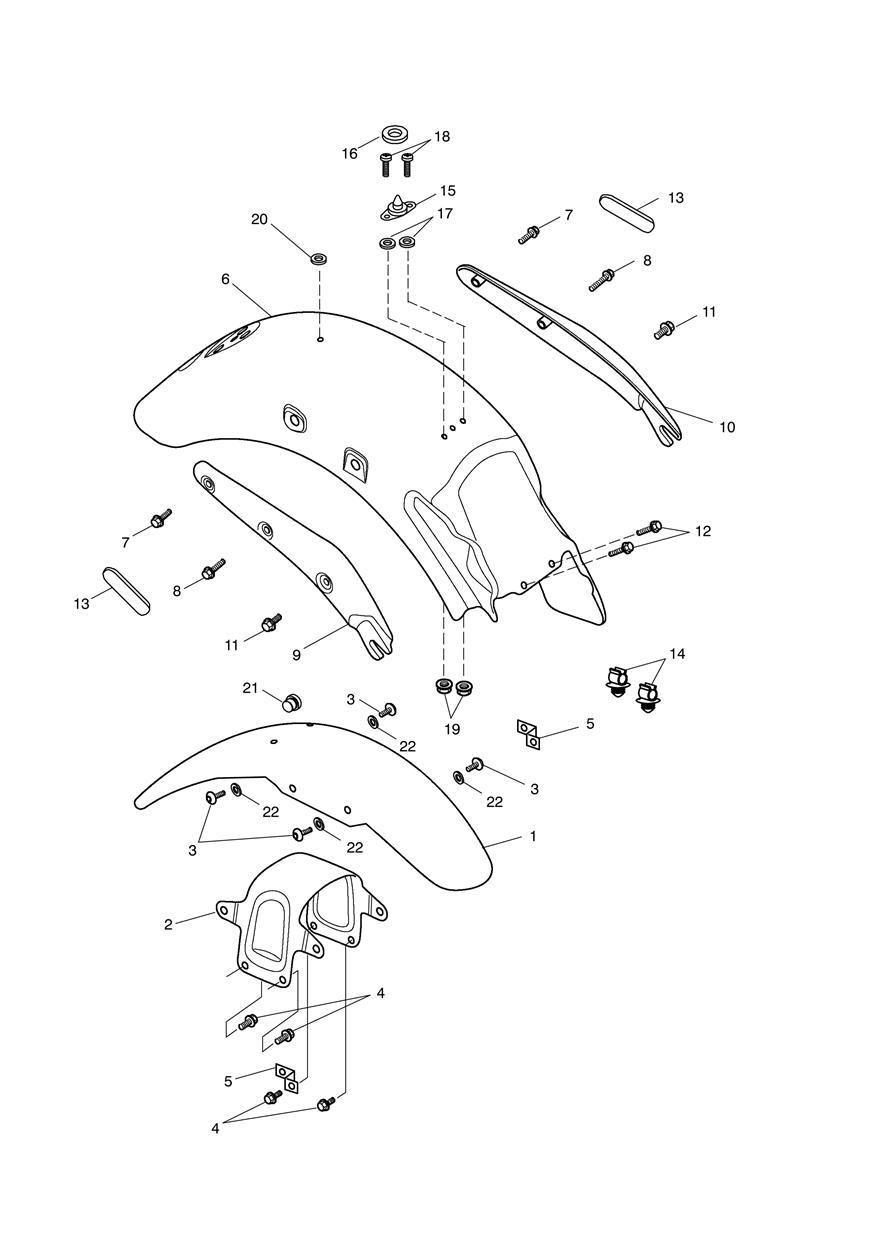 Mudguards exploded diagram