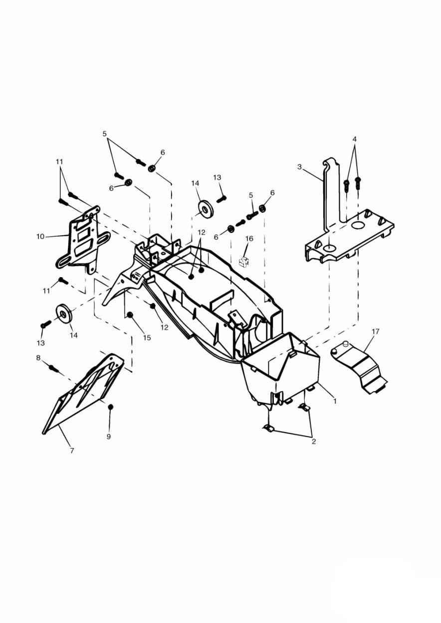 Rear Mudguard & Battery Box exploded diagram