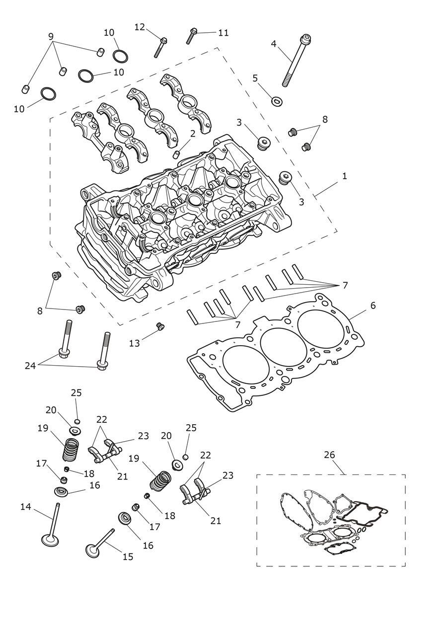 Cylinder Head & Valves exploded diagram