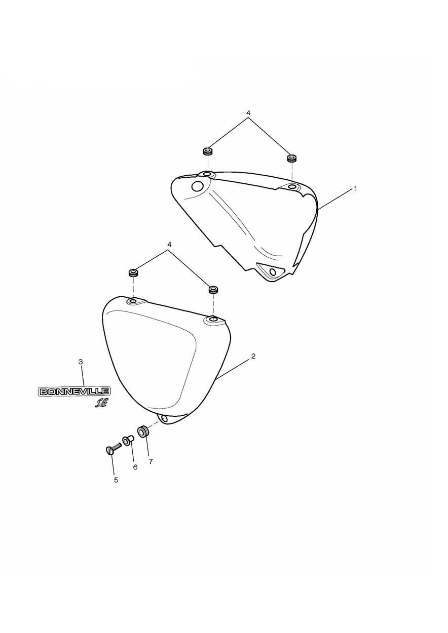Side Panels - Bonneville SE exploded diagram