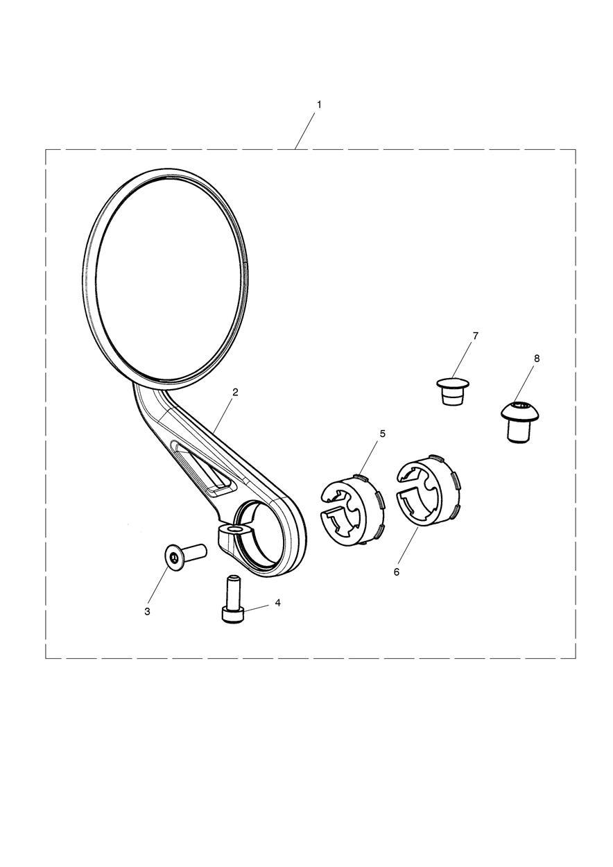 Bar End Mirror, Clear exploded diagram