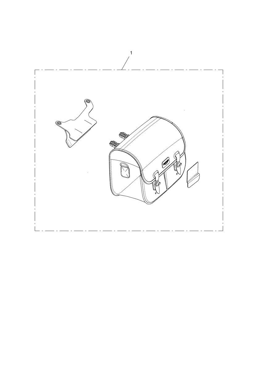 Pannier, Waxed Cotton, LHS, Black exploded diagram