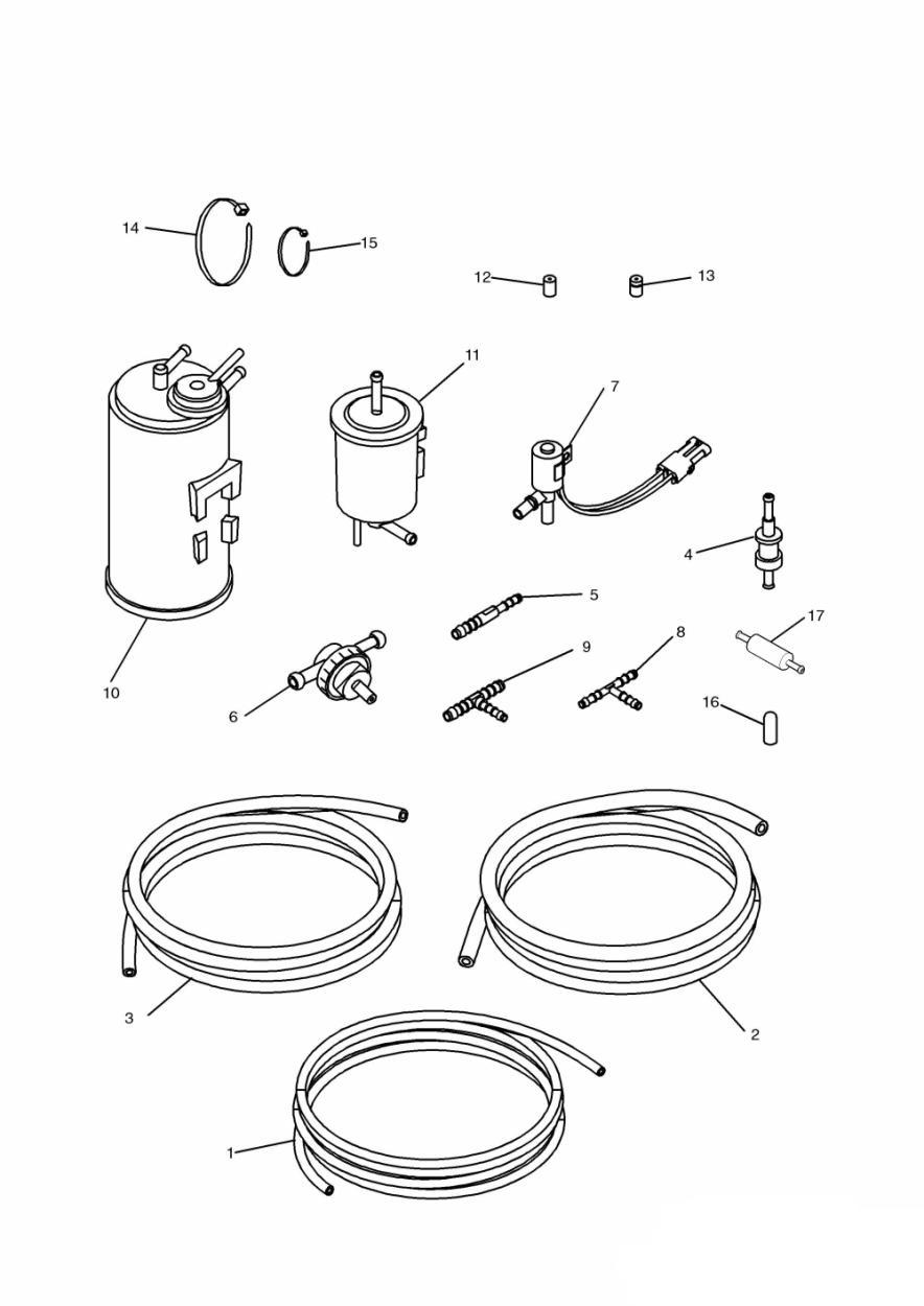 Evaporative Loss Equipment 4 Cyl (US California Models Only) exploded diagram